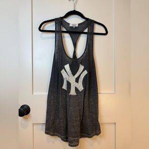 Touch Women’s New York Yankees Navy White Razor Back Tank Top Size L